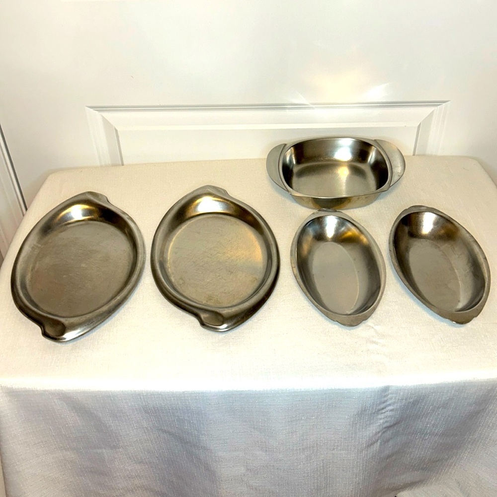 Set of 5 Metal Serving Trays, Unbranded not Stamped - Picture 9 of 9